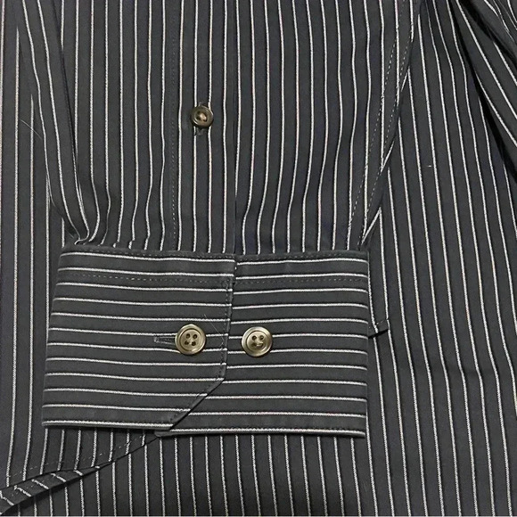 EDDIE BAUER wrinkle resistant dark gray long sleeves mans shirt size Large - Picture 3 of 4